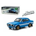 thumbnail image 1 of Greenlight 19022 Brians 1974 Ford Escort RS2000 Mk1 Bleu avec Rayures Blanches Fast & Furious 6 Film 2013 Modèle Réduit 1-18, 1 of 1