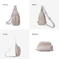 thumbnail image 5 of Sling Bag for Women Crossbody Purse Vegan Leather Fanny Pack Chest Bag Camel Brown, 5 of 5