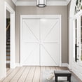 thumbnail image 2 of 60" x 80" No Assembled Request 80-Inch Space-Saving K-Type Sliding Closet Door - Wood Grain Door Panel, Includes Complete Hardware Set, 2 of 7