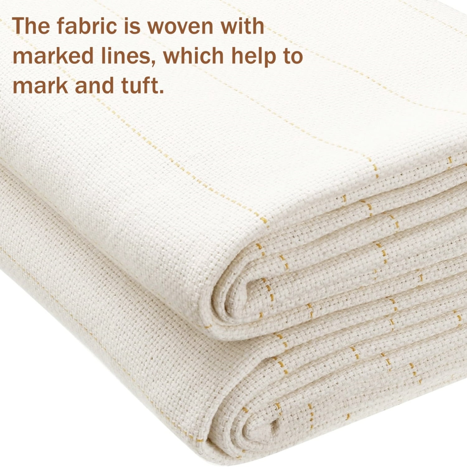 Gomok 79" x 79" Large Primary Tufting Cloth with Yellow Marked Lines Monks, Punch Needle Cloth for DIY Rug-Punch Tufting Gun