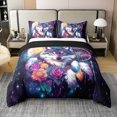 thumbnail image 1 of Erosebridal Housse de Couette Boho Loup 100 % Coton Taille Complète, Ensembles de Literie Florale Attrape-Rêves Taille Complète, Décor Animal Sauvage, Réversible (Sans Couette), 1 of 6