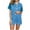 Blue, variant on Diufon Nightdress for Women Casual Short Sleeves Button Neck Pajamas Dress with Built in Bra Comfy Loose Nightgown