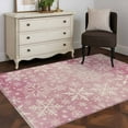 thumbnail image 5 of Christmas Area Rug 4x6 Washable Rug Non Slip Pink Watercolor Snowflakes Pattern Winter Large Area Rug Indoor Floor Carpet for Entryway Bedroom Kitchen Living Room Home Office Dining Room Nursery, 5 of 8
