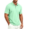 thumbnail image 2 of JULMCOMO Polo Shirts for Men Collared 3 Buttons Short Sleeve Lightweight Regular Fit Casual Golf Shirt Comfy Classic Tees Mint Green S, 2 of 9