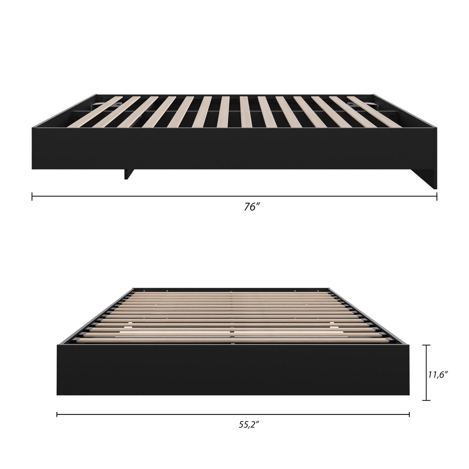 Nexera Corbo Platform Bed, Black