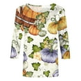 thumbnail image 5 of HKEJIAOI Vêtements d'Halloween pour Femmes Manches Longues Col Rond Imprimé Graphique Moderne Célébration d'Halloween Haut Multicolore-1, 5 of 5