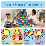 PicassoTiles Magnetic Tiles for Kids with Tote Bag – 101PCS STEM Building Blocks Set, Educational Construction Toy, Creative Learning Magnet Kit