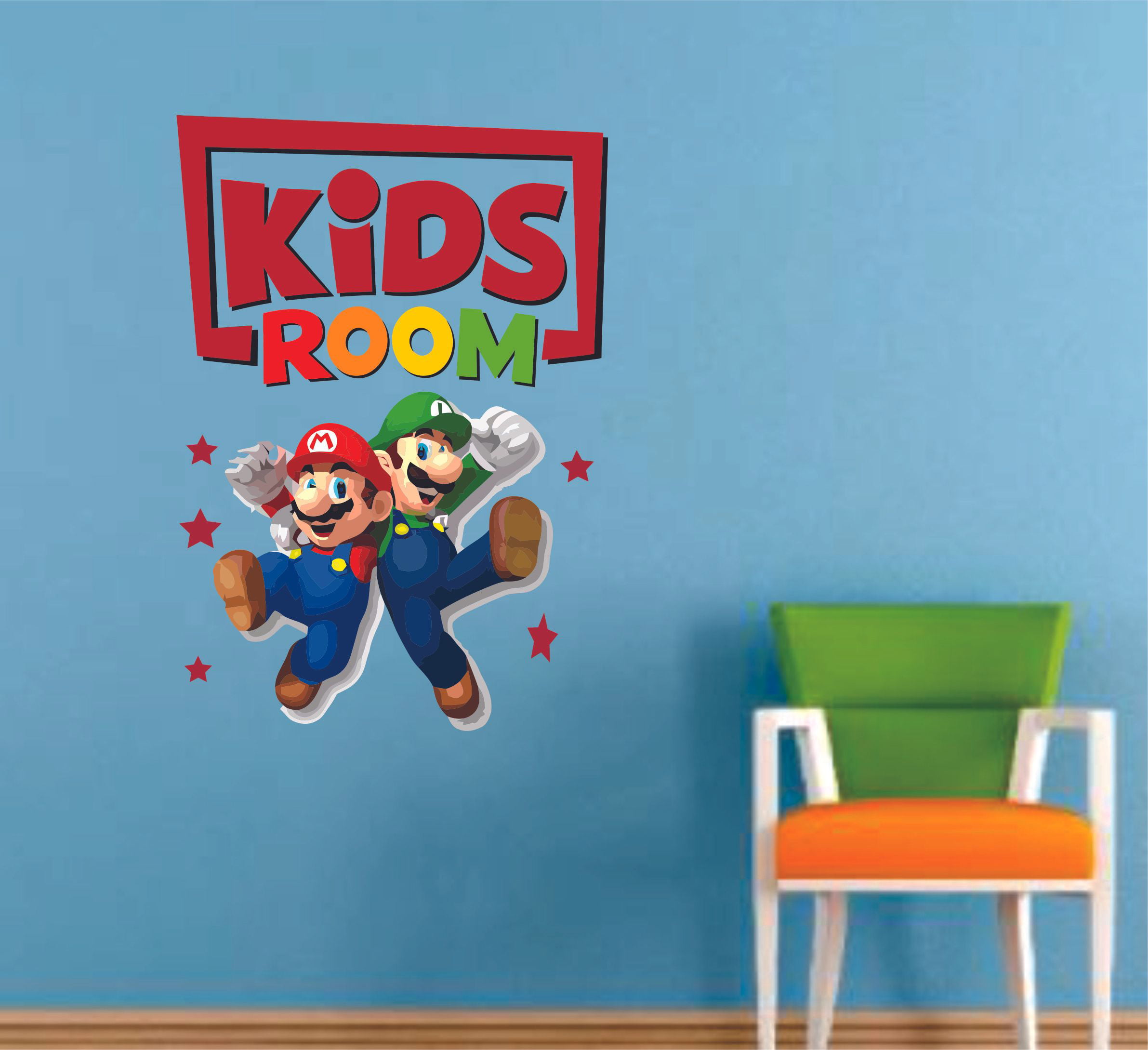 LUIGI RUN Super Mario Bros Decal Removable WALL STICKER Home Decor Art Mural 
