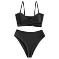 thumbnail image 5 of Sngxgn Women's High Cut String Bikini Set Swimsuits Bathing Suits 2 Piece(Black,L), 5 of 7