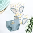 thumbnail image 2 of Quealent Boys' Toddler Cotton Underwear Little Boys Briefs Soft 3PCS Trucks Yellow,7-8 Years, 2 of 4