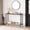 Retro color 105*30*81cm, variant on Industrial Narrow Console Table – Rustic Brown Wood Top, Glass Shelf, Metal Frame – Slim Sofa Side Table for Entryway, Living Room, Hallway – Vintage Color, 105×30×81cm