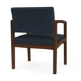 thumbnail image 3 of Lenox Wood Reception Waiting Oversize Guest Chair / Walnut Wood / Blue, 3 of 4