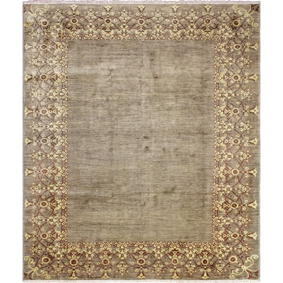 noori rug n2499 hand knotted area rug 8'5" x 9'8" green/ivory