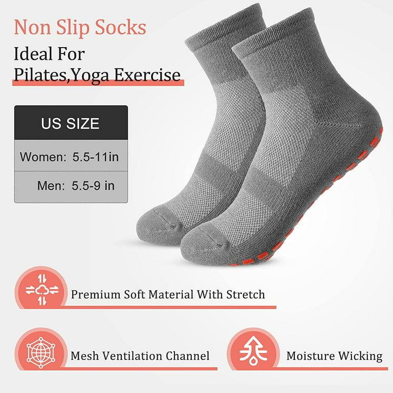 Women Men Pilates Barre Grip Socks 10 Pairs 