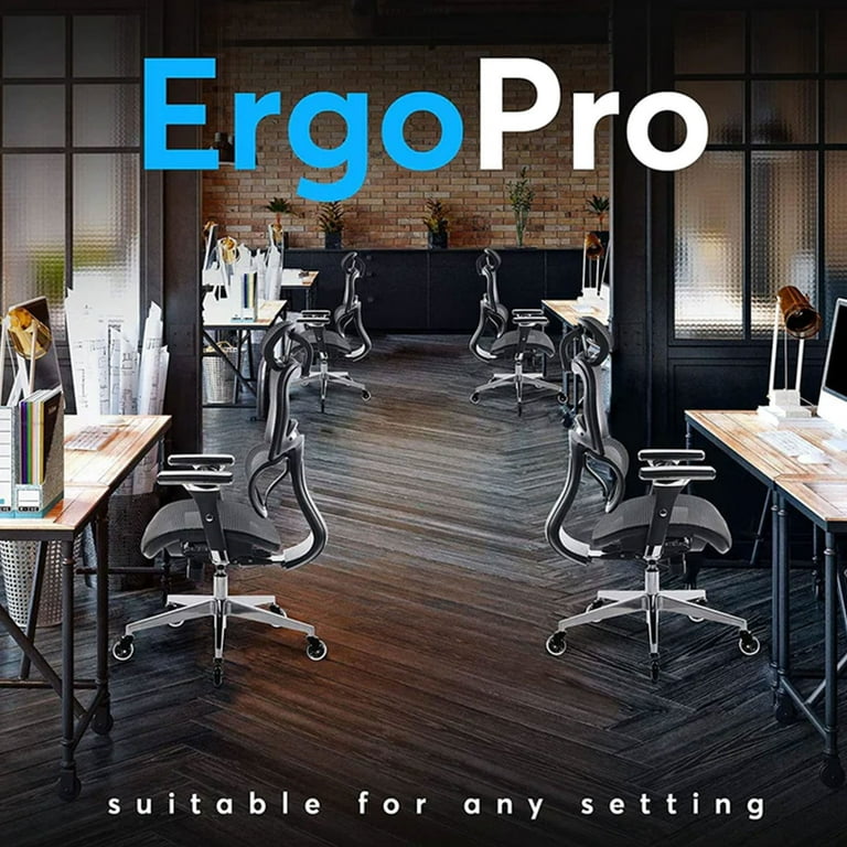 Oline ErgoPro Ergonomic Office Chair w/ Breathable Mesh Material, Navy Blue