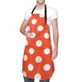thumbnail image 2 of Zufioo Orange And White Polka Dot1 Print Adult Waterproof Apron, Cooking Apron, Flower Arranging and Painting Apron-Adjustable Straps, with Pockets, Kitchen Supplies-One Size, 2 of 9