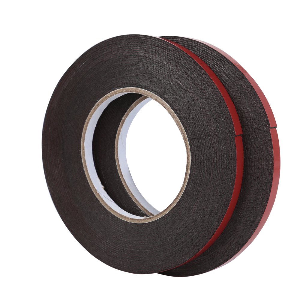 2 Pcs Red Foam Double Sided Tape for Car Door Window Decorative 10m x 8