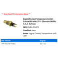 thumbnail image 2 of Engine Coolant Temperature Switch - Compatible with 1974 Chevy Malibu 4.1L 6-Cylinder, 2 of 2