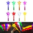 thumbnail image 2 of Light Up Magic Wands Glowing Sticks LED Flashing Stick Set of 10 Colorful Star Fairy Wand Children Birthday Party Supply, 2 of 20