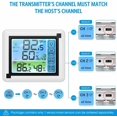 thumbnail image 3 of Wireless Weather Station, Indoor Outdoor Thermometer Hygrometer, Digital LCD Touch Screen Dispaly, Temperature Humidity Monitor with 3 Outdoor Sensors, 3 of 8