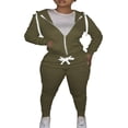 thumbnail image 1 of Women Hooded Tops Trousers Pocket Drawstring Elastic Waist Set, 1 of 7