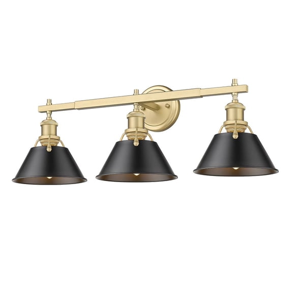 Orwell 3-Light Vanity Light in Brushed Champagne Bronze with Matte Black