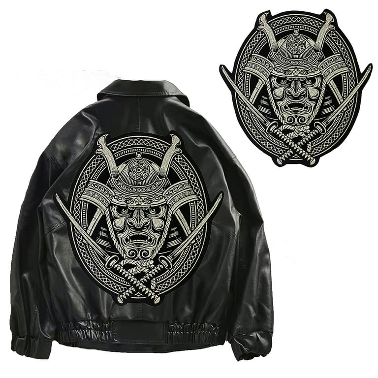 Samouraï Large Back Patch Embroidery Applique Iron on Patches for Jacket  Backpack Biker Vest 1 piece 