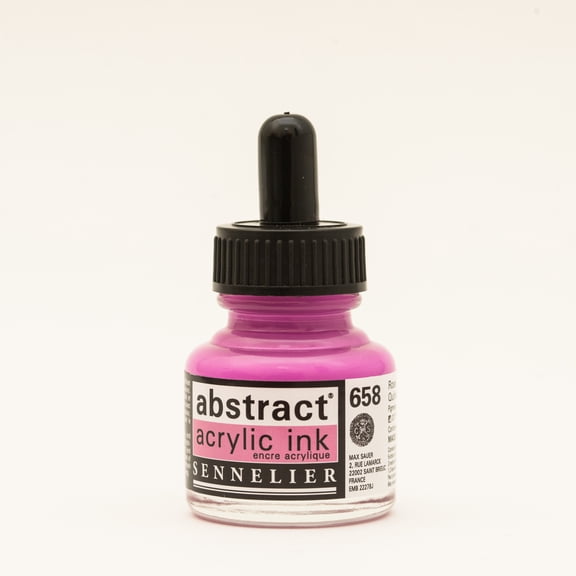 Sennelier Abstract Acrylic Ink, 30ml Bottle, Quinacridone Pink