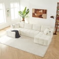 thumbnail image 3 of Leumius 132" U Shaped Sectional Sofa,Chenille Boneless Couch, Modern 4-Seat Upholstered Cloud Couch Sectional with Deep Seat and Cup Holders for Living Room,No Assembly Required,Beige, 3 of 12