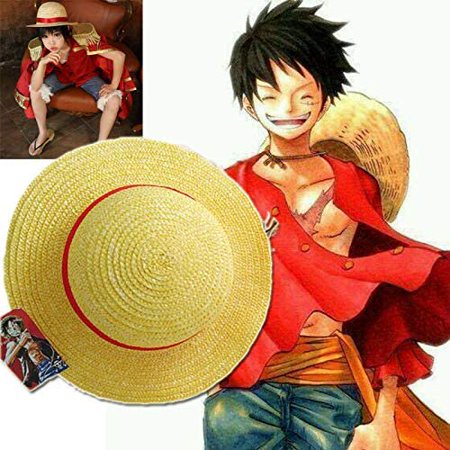 One Piece Hat Anime One Piece Luffy Anime Cosplay Straw Boater Beach Hat Cap Halloween Straw Hat Cosplay Accessory Walmart Canada