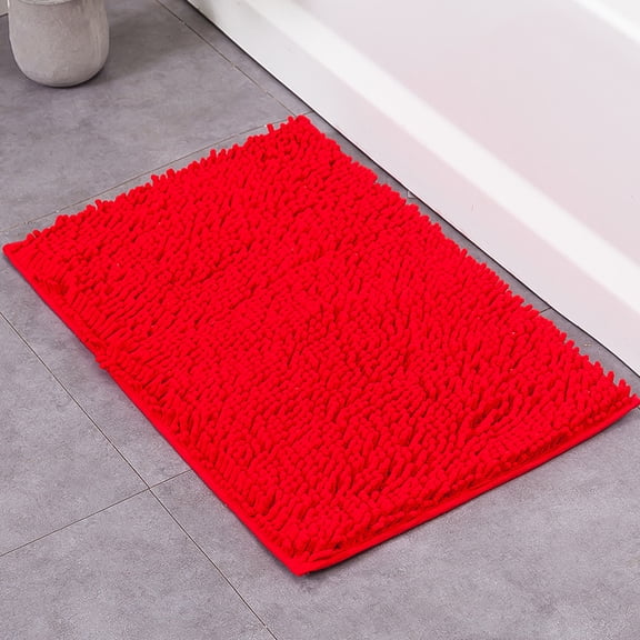 suxuMhao Bath Rugs-1 Piece 40×60cm Red Washable Bath Mat,Absorbent Bathroom Rugs,Non-Slip Bathroom Floor Mat,Practical Rugs for Bathroom,Ideal Bath Mat for Home Bathroom Dry Protection
