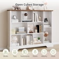 thumbnail image 5 of 10 Cube Storage Bookcase, Modern 3-Tier Wooden Storage Organizer Open Bookshelf with Base for Living Room, Bedroom, Home Office, 5 of 8