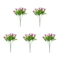 thumbnail image 2 of Beautynvta 5 Pcs Artificial Fake Pansy Flowers Plants, Faux Silk Pansies Flowers Bouquet for Planter Front Door Porch Yard Patio Window Box Decor, Pink, 2 of 5