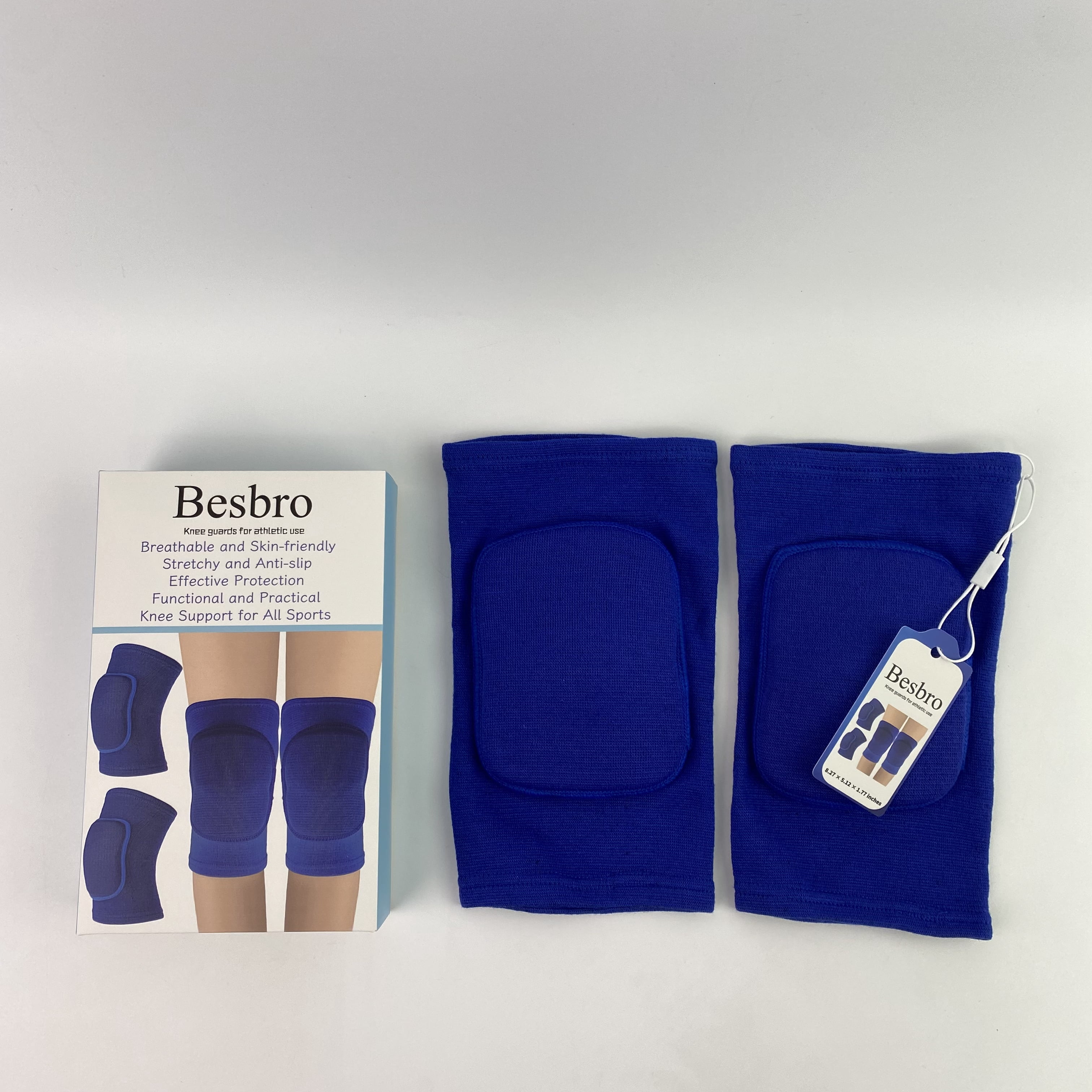 Besbro Knee guards for athletic use,Knee Pads for Women & Men, Basketball Knee Pads Volleyball Knee Pads for Women Men Wrestling Knee Pads Wrestling Gear (8.27 x 5.12 x 1.77 inches, Blue)