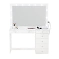 thumbnail image 4 of Boahaus  Makeup Vanity, 7 Drawers, Lights Built-in, Power Outlet, White White-Crystal Ball Knobs, 4 of 5
