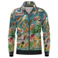 thumbnail image 5 of Chaqueta de helado para hombre, abrigo con estampado de cremallera de manga larga para primavera y otoño, ropa informal con bolsillo para mujer, prendas de vestir exteriores de moda, chaquetas de bomb, 5 of 5