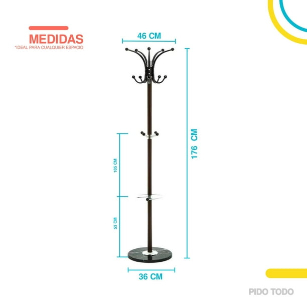 Perchero Moderno de Piso Armable Organizador Ropa Hogar Elly Decor E PBRD BW