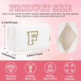 thumbnail image 2 of HSHDLDF Personalized Initial Letter Patch Makeup Bag Preppy Chenille Letter Cosmetic Pouch with Zipper Color1-White-F, 2 of 7