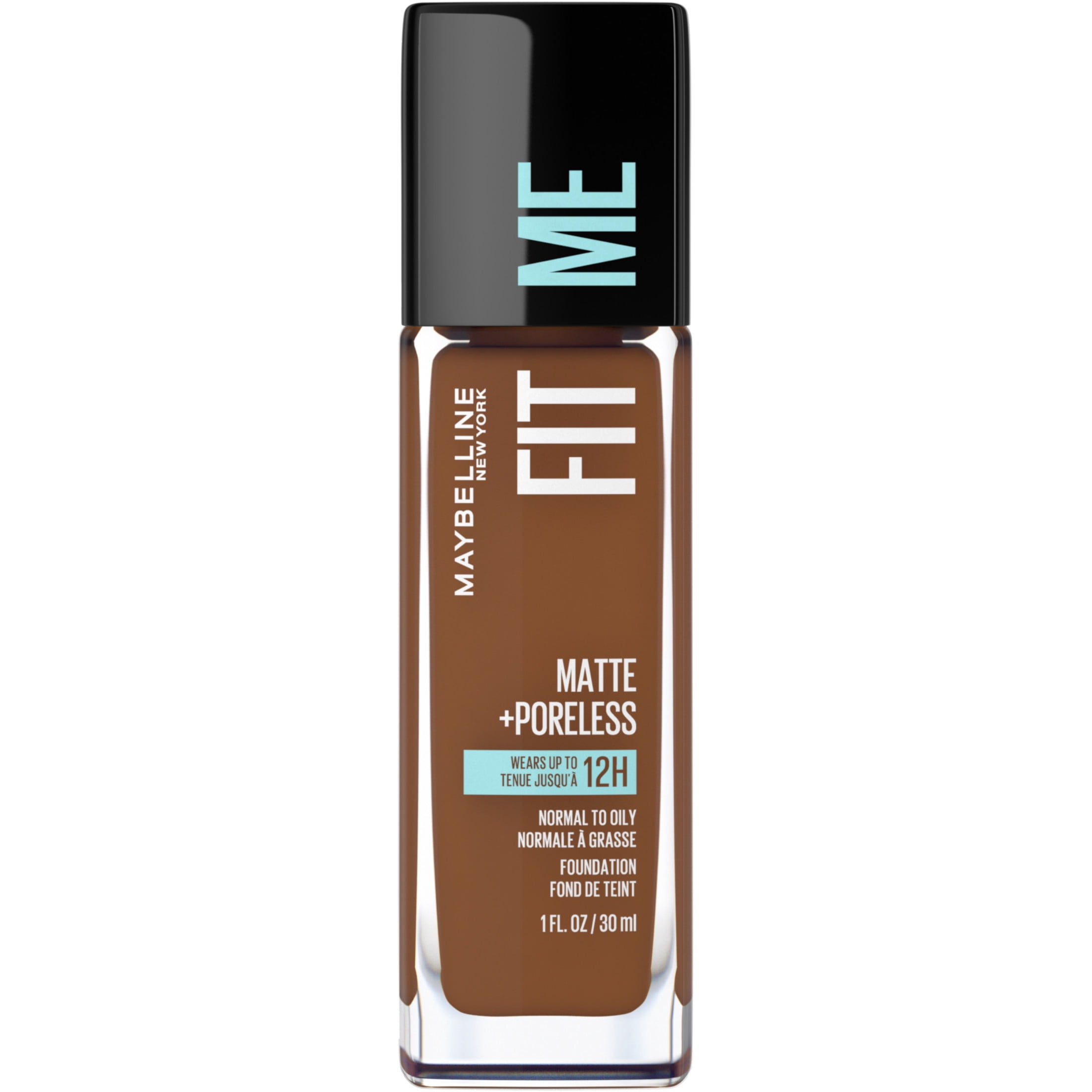 (2 pack) Maybelline Fit Me Matte + Poreless Liquid Foundation Makeup, 370 Deep Bronze, 1 fl oz