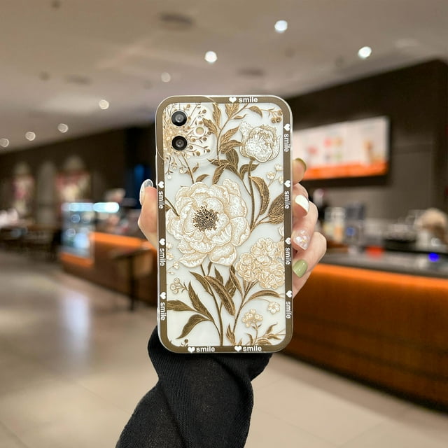 Vintage Flower Pattern TPU Phone Case For IPhone14/14Plus/14Pro/14Pro Max, IPhone13/13Mini/13Pro/13Pro Max, IPhone12/12Mini/12Pro/12Pro Max, IPhone11/11Pro/11Pro Max, IPhoneX/XS/XS Max, IPhone 8/8Plus