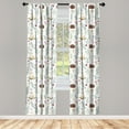 thumbnail image 3 of Ambesonne Forest Curtains, Rural Wildlife Composition, Pair of 28"x84", Multicolor, 3 of 5