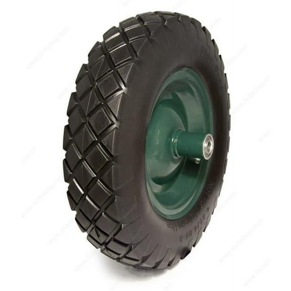 Richelieu F21679 10 in. Flat Free Centered Wheel, Black & Green