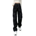thumbnail image 1 of Sunloudy Women Straight Wide Leg Jeans Stitching Relaxed Fit Denim Pants, 1 of 5