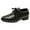 Black, variant on Otqutp Children Dance Shoes Fashion All Seasons Boys Leather Shoes Pointed Toe Low Heel Lace Up Leather Grain Comfortable Dress Performance Shoes