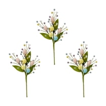 3 Pack Easter Spray Vine with Pastel Eggs & Berries, 15.8" Artificial Spring Flower Picks for Easter Wreaths, Bouquets, Table Centerpieces, Rustic Twig Branch Floral Stems for Spring Farmhouse Décor
