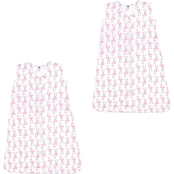 Hudson Baby Unisex Baby Cotton Sleeveless Wearable Sleeping Bag, Flamingo 2-pack, 18-24 Months US Flamingo 2-pack 18-24 Month