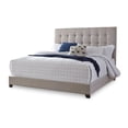 thumbnail image 2 of Leji King Size Bed, Square Button Tufted Beige Upholstered Headboard, 2 of 7