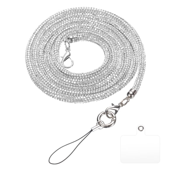 Replacement Purse Straps, Crystal Bag Handle Sparkly Replacement for Underarm Bag, Silver