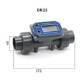 thumbnail image 2 of DN25-DN80 Water Flow Meter, LCD Digital Display Flowmeter, PVC Pipe Liquid Water For Farm Garden Irrigation ,Good Performance, 2 of 7