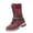 Red, variant on EKVAHL Women's Mid‑Calf Winter Boots, Non‑Slip Faux Suede Lace‑Up Boots, Block Heel Casual Walking Shoes For Cold Weather Gray